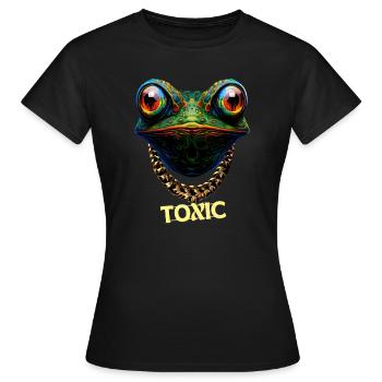 Niedlicher giftiger Frosch - Frauen T-Shirt - Schwarz - Vorne - AI Model Female 172 dark (172cm)