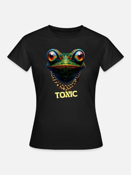 Niedlicher giftiger Frosch - Frauen T-Shirt - Schwarz