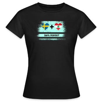 Libanon und Schweden 100% perfekt / Geschenk - Frauen T-Shirt - Schwarz - Vorne - AI Model Female 172 dark (172cm)