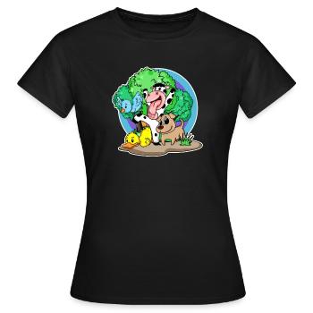 Animaux mignons - T-shirt Femme - noir - Devant - AI Model Female 172 dark (172cm)