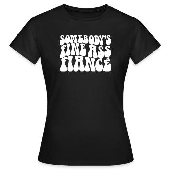 Le beau fiancé du cul de quelqu’un, le marié à être fiancé - T-shirt Femme - noir - Devant - AI Model Female 172 dark (172cm)