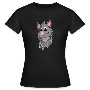 Famille de chauves-souris - Chauve-souris avec bébé - T-shirt Femme - noir - Devant - AI Model Female 172 dark (172cm)