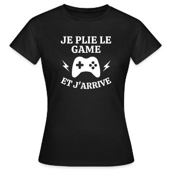 jeux vidéo, gamer, console de jeux - T-shirt Femme - noir - Devant - AI Model Female 172 dark (172cm)