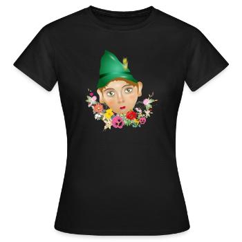 Der Seppel oder auch Seppl als Puppen Porträt - Frauen T-Shirt - Schwarz - Vorne - AI Model Female 172 dark (172cm)