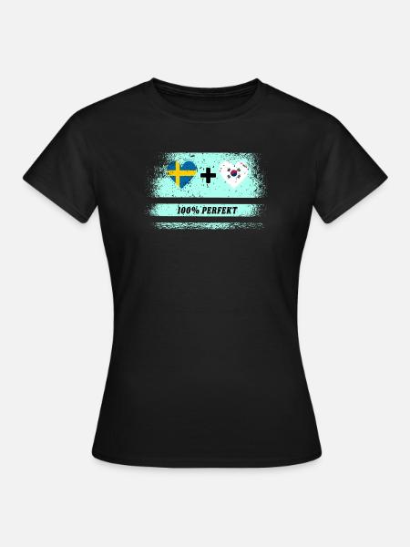 Corée du Sud et Suède 100% Parfait / Cadeau - T-shirt Femme - noir