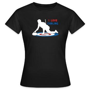 J’adore le curling - T-shirt Femme - noir - Devant - AI Model Female 172 dark (172cm)
