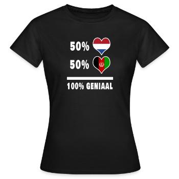 Afghanistan and the Netherlands 100% Genius Flag - Women's T-Shirt - black - Front - AI Model Female 172 dark (172cm)