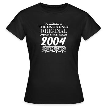2004 - Baujahr 2004 - Jahrgang 2004 geboren - Frauen T-Shirt - Schwarz - Vorne - AI Model Female 172 dark (172cm)