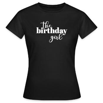 La fille d’anniversaire - T-shirt Femme - noir - Devant - AI Model Female 172 dark (172cm)