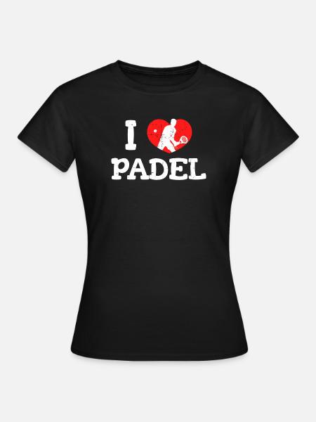 Speler I Love Padel Statement Padel Game Heart - Vrouwen T-shirt - zwart
