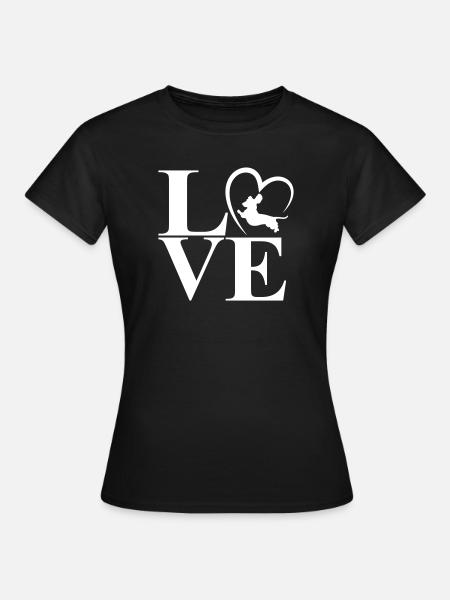 Dachshund Dackel Love Heart - Women's T-Shirt - black