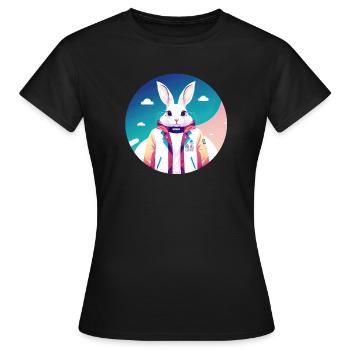 Lapin, Lapin, Lapin de Pâques - T-shirt Femme - noir - Devant - AI Model Female 172 dark (172cm)