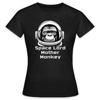 Singe Souverain de l’Espace - T-shirt Femme - noir - Devant - AI Model Female 172 dark (172cm)