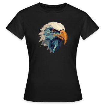 Aigle stylisé, géométrique - T-shirt Femme - noir - Devant - AI Model Female 172 dark (172cm)