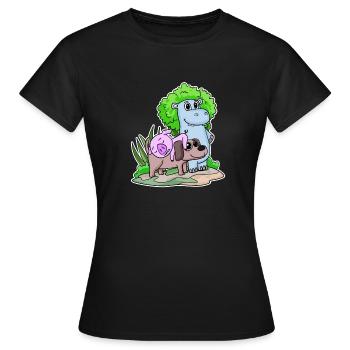 Animaux mignons - T-shirt Femme - noir - Devant - AI Model Female 172 dark (172cm)