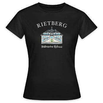 Rietberg Historisches Rathaus, Handzeichnung - Frauen T-Shirt - Schwarz - Vorne - AI Model Female 172 dark (172cm)