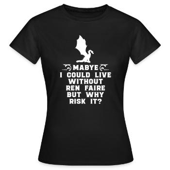 Marché médiéval - T-shirt Femme - noir - Devant - AI Model Female 172 dark (172cm)