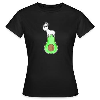 Ziegenbock auf Avocado - Frauen T-Shirt - Schwarz - Vorne - AI Model Female 172 dark (172cm)
