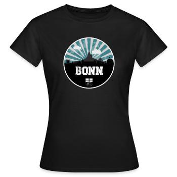 L’heure bleue de Bonn Skyline - T-shirt Femme - noir - Devant - AI Model Female 172 dark (172cm)