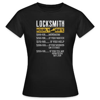 Locksmith Hourly rates Locksmith - Women's T-Shirt - black - Front - AI Model Female 172 dark (172cm)