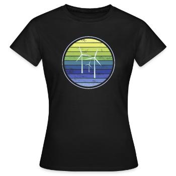 Windenergie Nachhaltigkeit - Frauen T-Shirt - Schwarz - Vorne - AI Model Female 172 dark (172cm)