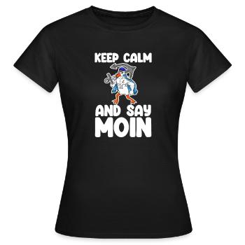 Mer du Nord Lune Bas allemand - T-shirt Femme - noir - Devant - AI Model Female 172 dark (172cm)