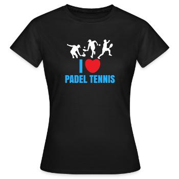 I Love Padel Padel Team Tennis Statement Heart - T-shirt Femme - noir - Devant - AI Model Female 172 dark (172cm)