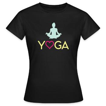 Yoga - Women's T-Shirt - black - Front - AI Model Female 172 dark (172cm)