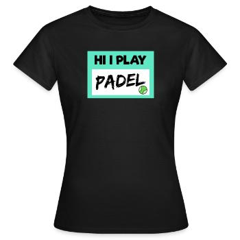 Déclaration de Balles de jeu de padel de joueur de padel de loisir - T-shirt Femme - noir - Devant - AI Model Female 172 dark (172cm)