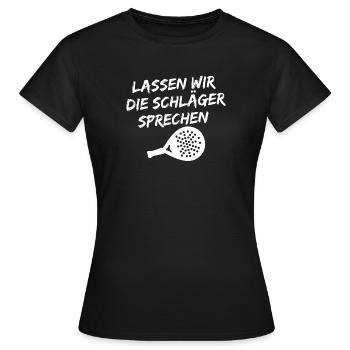 Sportart Spieler Padel Racket Statement Turnier - Frauen T-Shirt - Schwarz - Vorne - AI Model Female 172 dark (172cm)