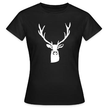 cerf noble - T-shirt Femme - noir - Devant - AI Model Female 172 dark (172cm)