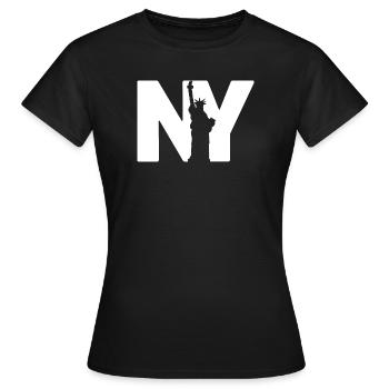 New York Statue - Frauen T-Shirt - Schwarz - Vorne - AI Model Female 172 dark (172cm)