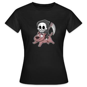 Chien Faucheur - T-shirt Femme - noir - Devant - AI Model Female 172 dark (172cm)