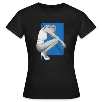 Sexy Girl Pin Up Comic Pop Art T-Shirt - T-shirt Femme - noir - Devant - AI Model Female 172 dark (172cm)