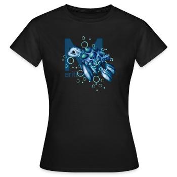 Tortue maritime - T-shirt Femme - noir - Devant - AI Model Female 172 dark (172cm)