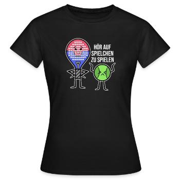 Bälle Schmetterball Padel Schläger Statement - Frauen T-Shirt - Schwarz - Vorne - AI Model Female 172 dark (172cm)