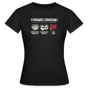 Elternschaft Statement Baby Geburt Schwanger Herz - Frauen T-Shirt - Schwarz - Vorne - AI Model Female 172 dark (172cm)