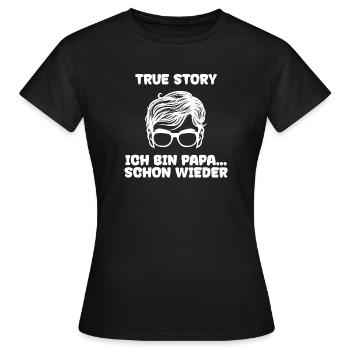Schwanger Statement Familie Babyglück Elternteil - Frauen T-Shirt - Schwarz - Vorne - AI Model Female 172 dark (172cm)