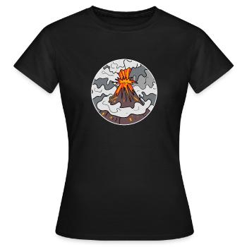 Volcano Mountain Circle Mountains Volcanoes - Women's T-Shirt - black - Front - AI Model Female 172 dark (172cm)