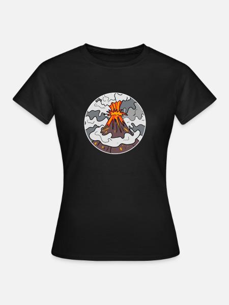 Volcano Mountain Circle Mountains Volcanoes - Women's T-Shirt - black