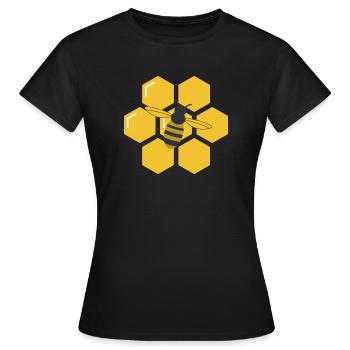 Biene und Waben - Frauen T-Shirt - Schwarz - Vorne - AI Model Female 172 dark (172cm)