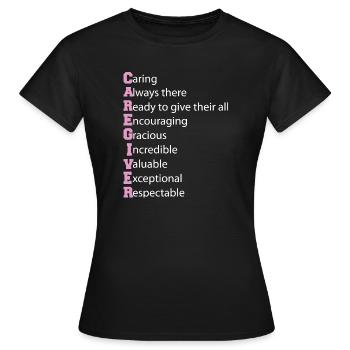Caregiver Definition Elderly Caregiving Carer - Women's T-Shirt - black - Front - AI Model Female 172 dark (172cm)
