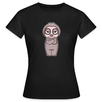 No Desire - Sloth - Crossed Arms - Women's T-Shirt - black - Front - AI Model Female 172 dark (172cm)