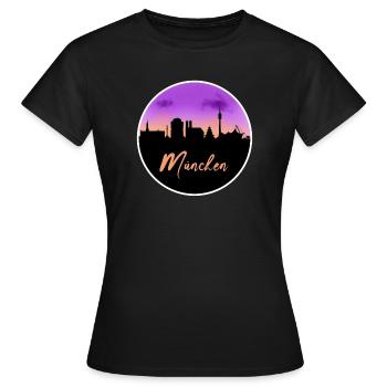 Munich Fine Skyline - T-shirt Femme - noir - Devant - AI Model Female 172 dark (172cm)