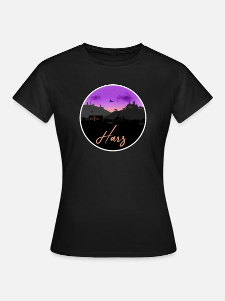 Harz Fine Skyline - Frauen T-Shirt - Schwarz