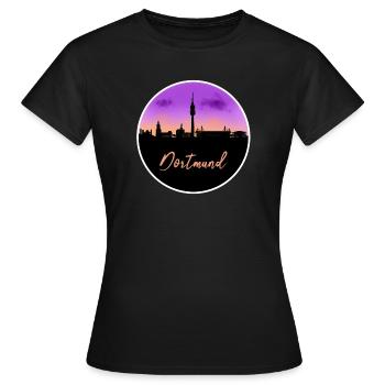 Dortmund Fine Skyline - T-shirt Femme - noir - Devant - AI Model Female 172 dark (172cm)