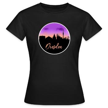 Ligne d’horizon fine de Dresde - T-shirt Femme - noir - Devant - AI Model Female 172 dark (172cm)