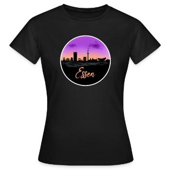 Essen Fine Skyline - T-shirt Femme - noir - Devant - AI Model Female 172 dark (172cm)