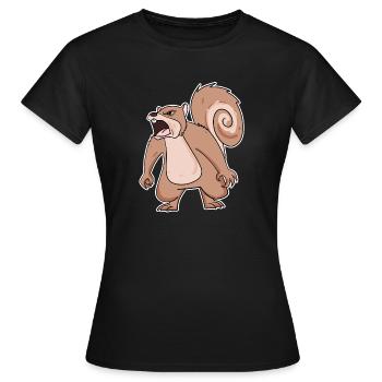 écureuil en colère - T-shirt Femme - noir - Devant - AI Model Female 172 dark (172cm)