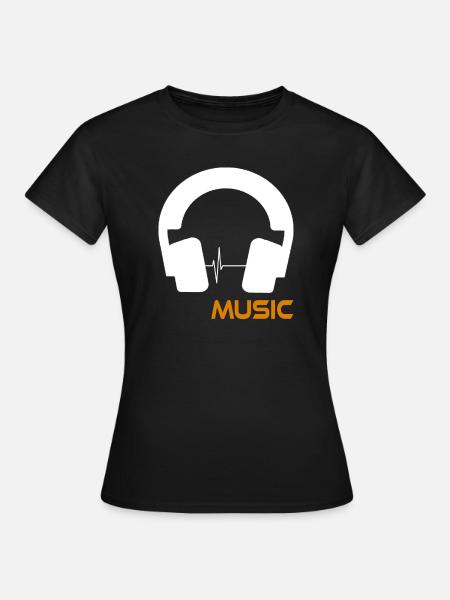 Music wave headset logo - Women's T-Shirt - black